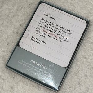 Fringe Studio Pet Shop Cat Note Cork Backed Beverage Coasters Set of 4 New